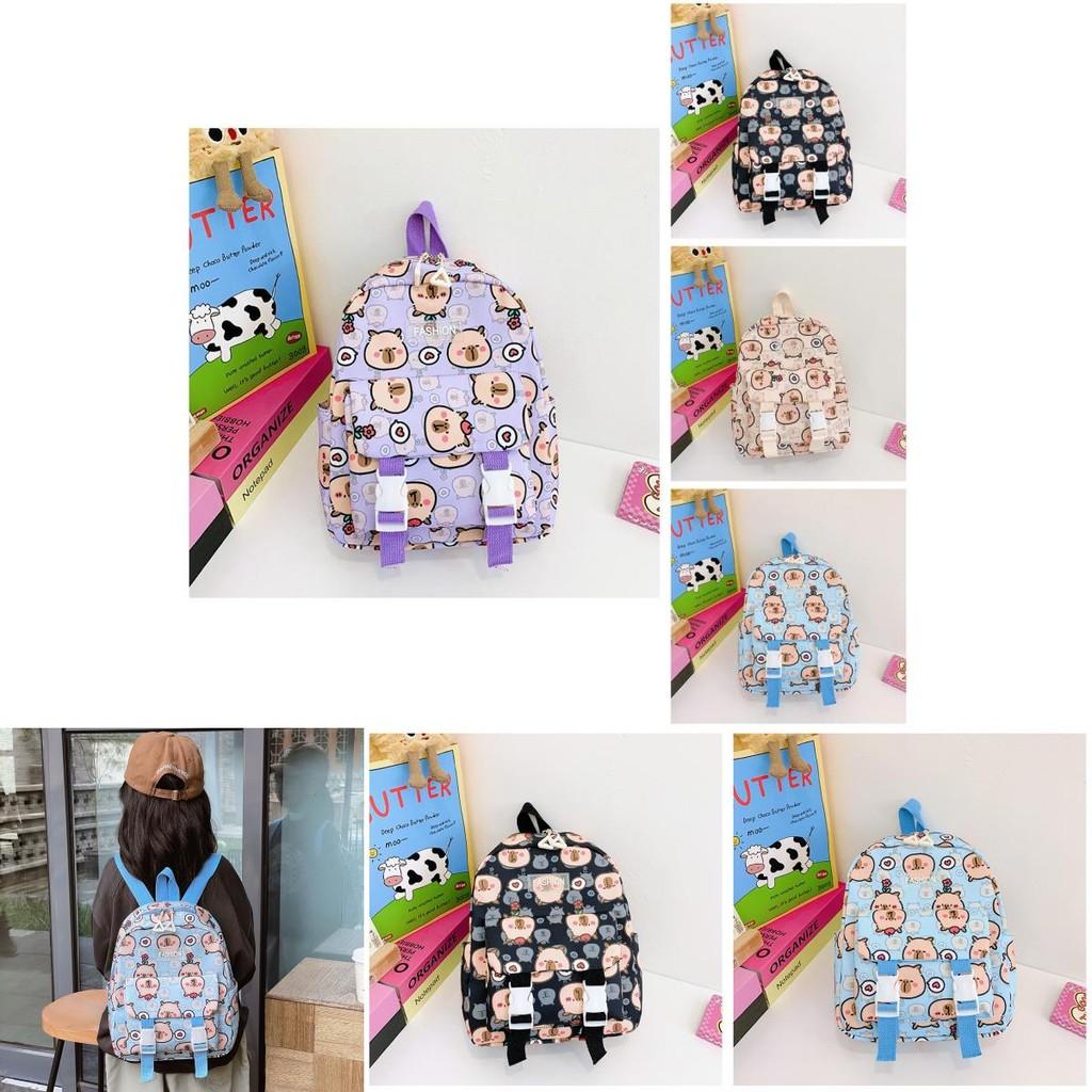 Bright Capybara Nursery School Backpack For Children Ages 2 To 5 Soft Durable Material With Fun Design