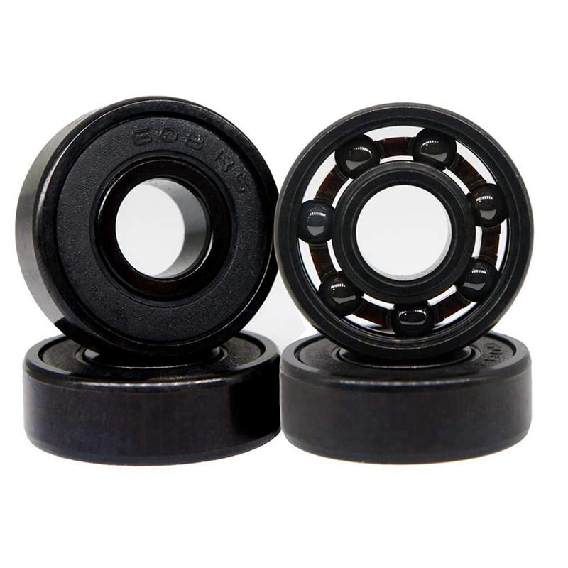 16X High-Speed 608RS Hybrid Black Ceramic Bearings Skateboard Bearings Ceramic Plastic Arc 608 Bearings чёрный