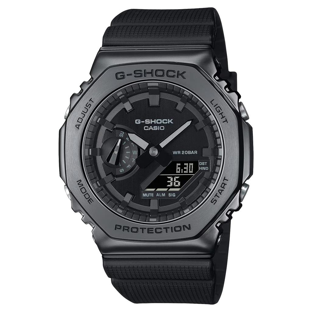 Casio Metal Covered Overseas Model G-Shock GM-2100BB-1A Men's Analog-Digi Watch, Black