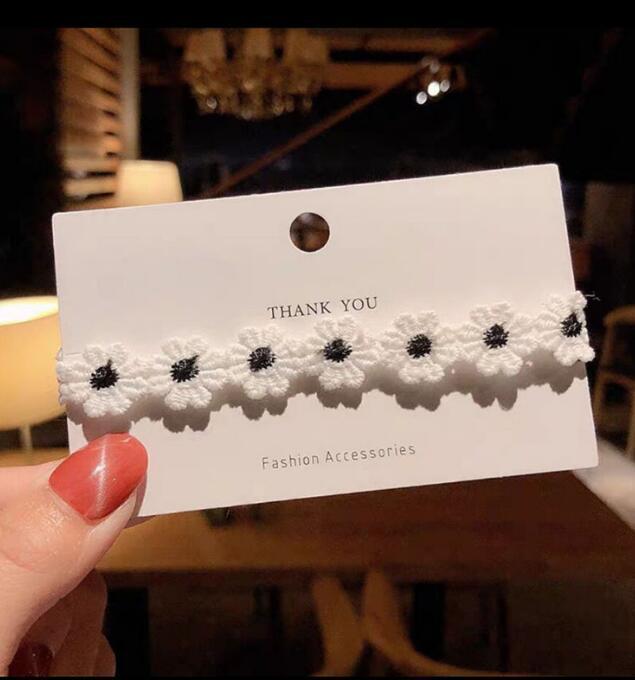 Pfirsichrosa Spitze Bestickte Florale Choker-Halskette für Damen - Frühling/Sommer Kollektion