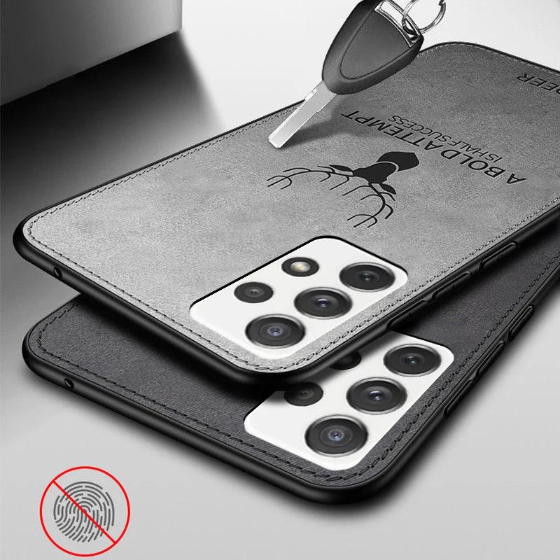 Deer Patterned Hard Cover for Samsung Galaxy S24 S23 S22 S21 S20 Ultra Plus FE A55 35 25 15 72 71 70 54 52 51 34 32 Phone Case