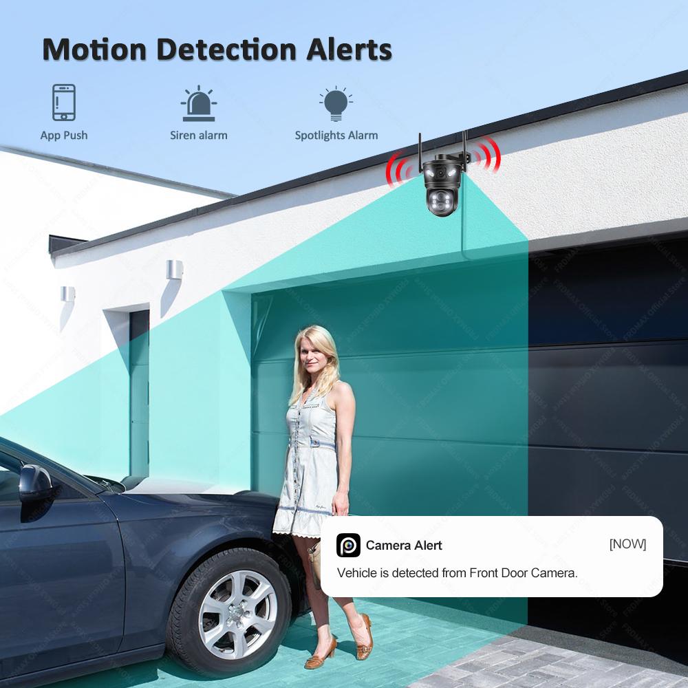 12MP 6K WiFi IP 10X Zoom Three Lens Outdoor PTZ Camera Auto Tracking 4K Video Surveillance Security Protection