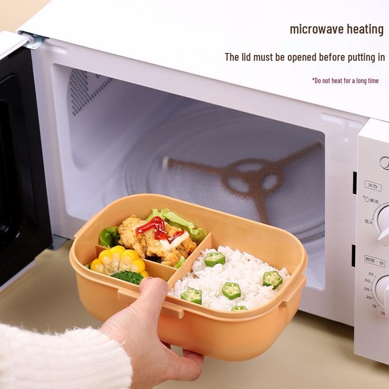 Zesílený PP Bento obědový box s nádobkou na omáčku pro studenty a kancelářské pracovníky, vhodný do mikrovlnné trouby
