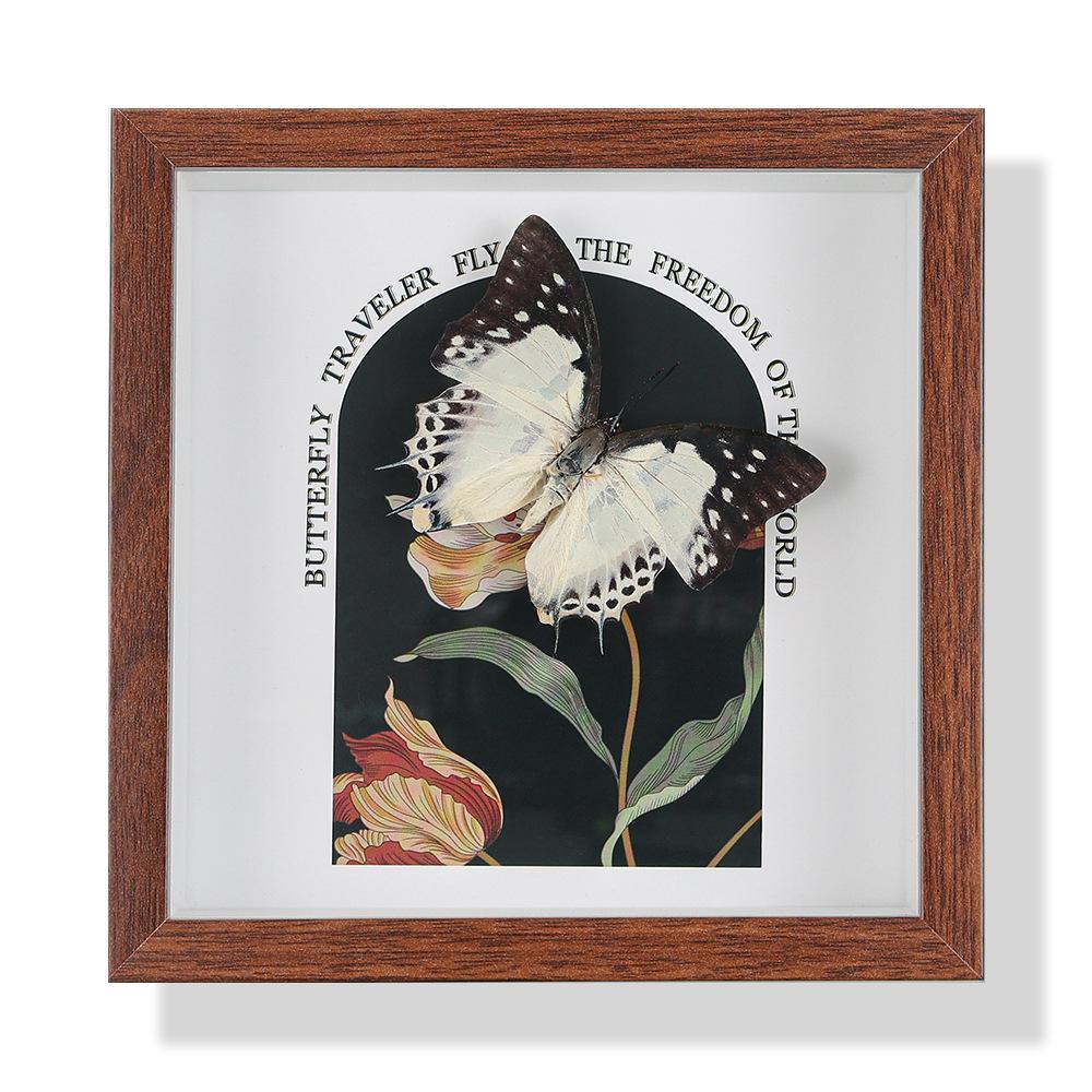 High-End Butterfly Specimen Photo Frame - Wooden Insect Decoration, Perfect for Home, Christmas, or Birthday Gifts