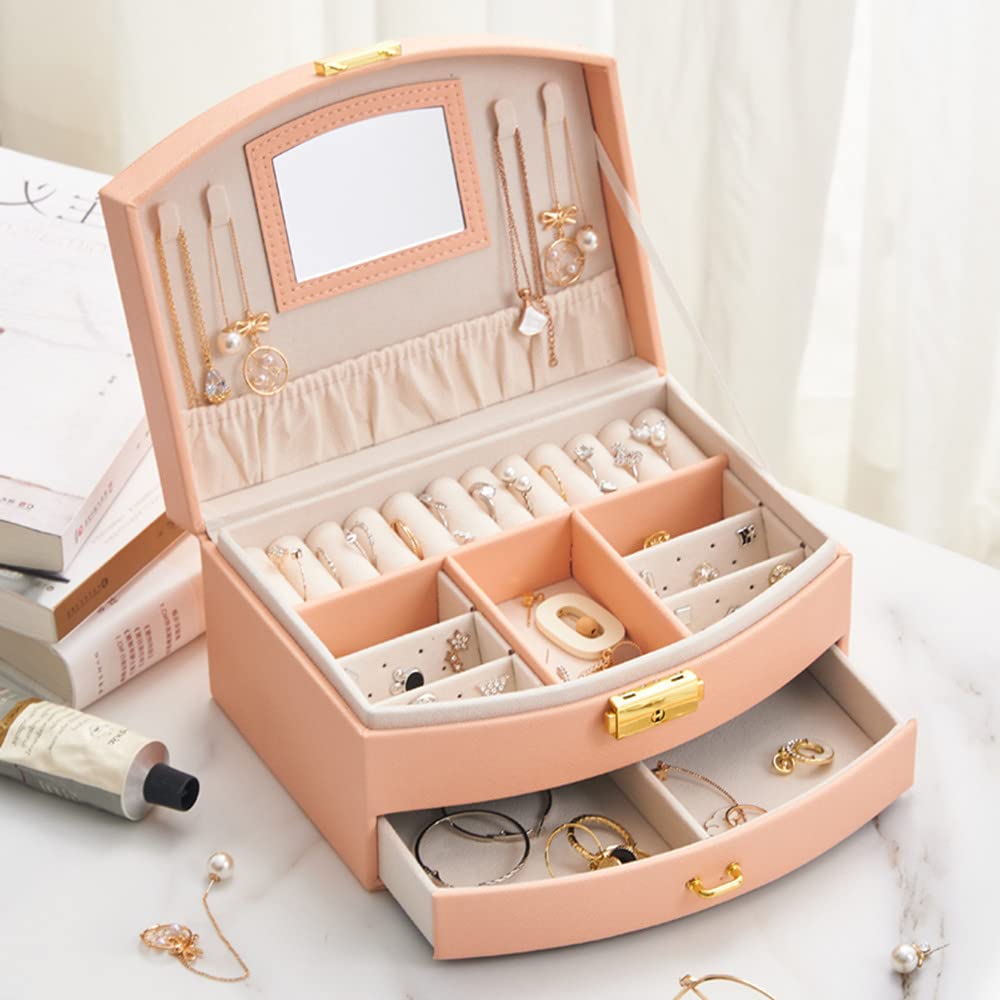 

OKUSEKAY Jewelry Jewelry Accessory Popular for Girls and with Large Capacity Jewelry Small Item Earring Wedding Birthday Gift Box, Storage, Case,