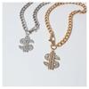 43cm Luxus Hunde Gold Halskette Dollars Metall Kette Halsband Haustierzubehör Hundezubehör