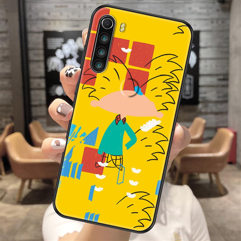 Cartoon Hey Arnold Phone Case For Xiaomi Redmi Note 7 8 9 10 7A 8T 9A 9T 9S 10S Pro black luxury funda soft cover tpu Etui