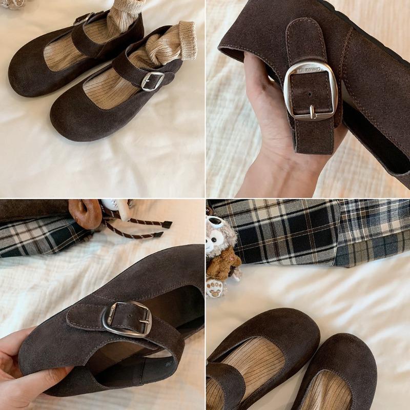[] Puff Soft Bread~ Big Round Head Casual Platform Mary Jane Single Shoes Women