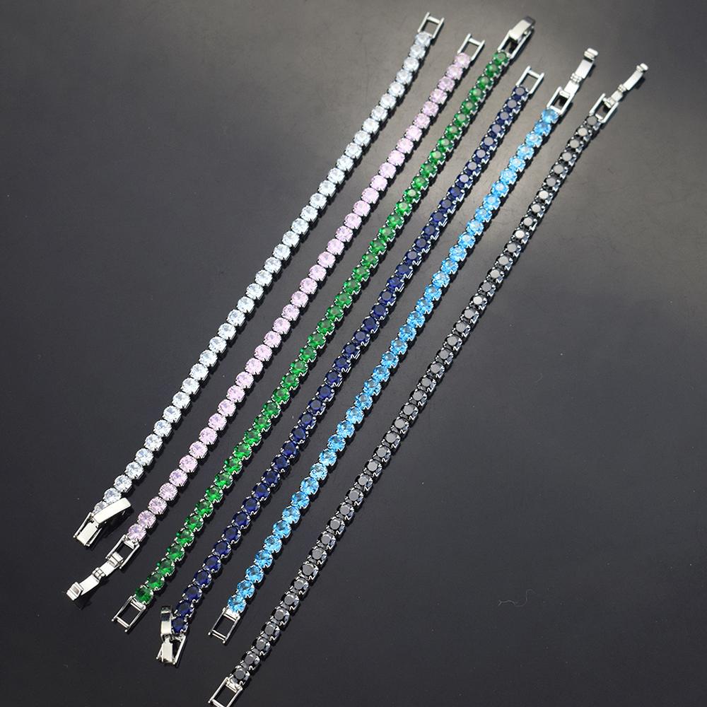 4mm Micro-inlaid Zircon Tennis Bracelet for Women  New Men Bracelet Homme Jewelry Accessories Wholesale