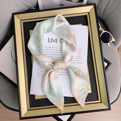 Women's Tie-Dye Silk Scarf, Retro Ethnic Style, Artistic Decorative Design, Pure Silk Feel