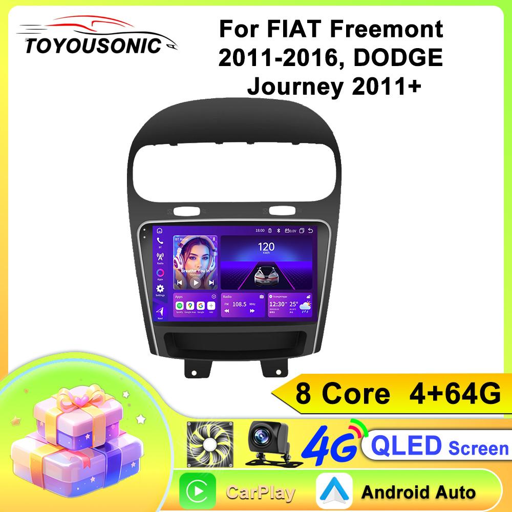 For FIAT Freemont 2011-2016, DODGE Journey 2011+ Navigation GPS Android Car Radio  Multimedia Player Stereo wifi+4G Carplay auto video