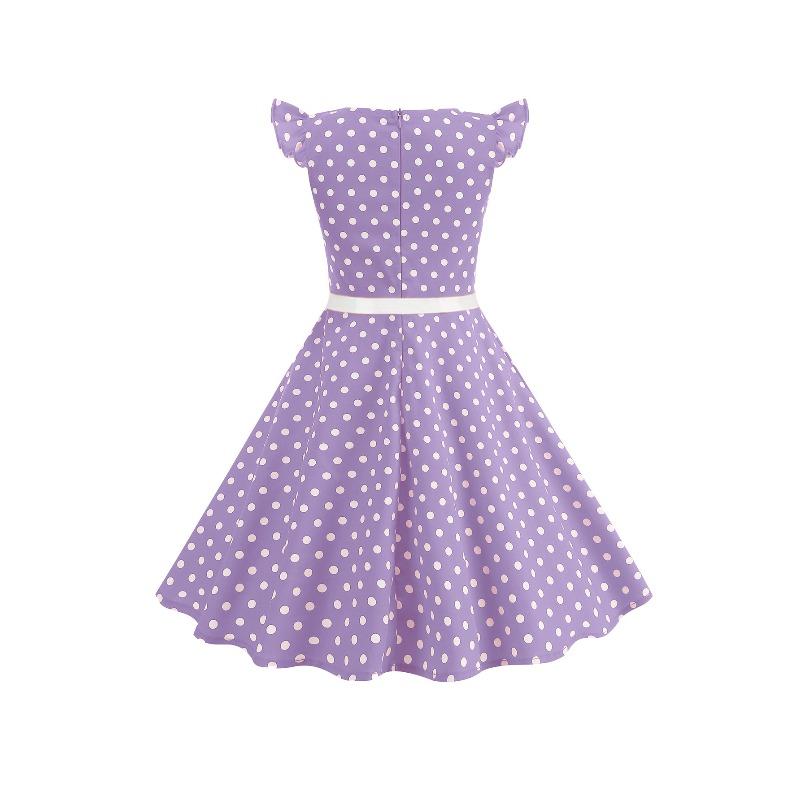 European and American Polka Dot Children's Clothing Dress Summer Flying Sleeves Fresh Retro Skirt T