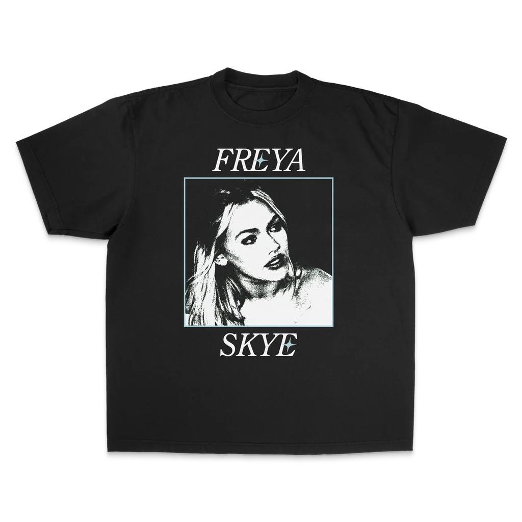 Worlds Collide Tour Freya Skye Singer Graphic Oversized Y2k T Shirt Men Women Casual Cotton Harajuku Street Hip Hop Clothing Tee