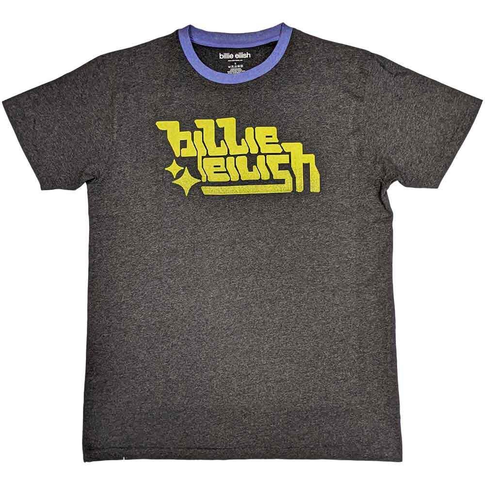 Billie Eilish Unisex Ringer T-Shirt: Neon Green Logo (Small) S