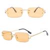 Trendy Vintage Small Metal Sunglasses Retro UV400 Rectangle Frame Sunglasses Summer Eyewear for Women & Men