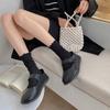 Black White Lolita Kawaii Cute Ruffle Socks Women Summer Thin Mesh Breathable Loose Long Socks Ballet Style Solid Color Socks