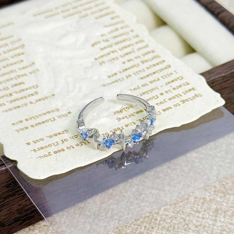 Color Treasure Full Of Diamonds, Zircon Super Flash Open Ring, Niche Light Luxury, High-End Sense, Exquisite Stacking Ring Woman