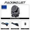 European Warehouse 19x15W RGBW Bee Eye Zoom Moving Head Light 4-60° Motorized Focus Rotatable Honeycomb Lens Stage Light for DJ