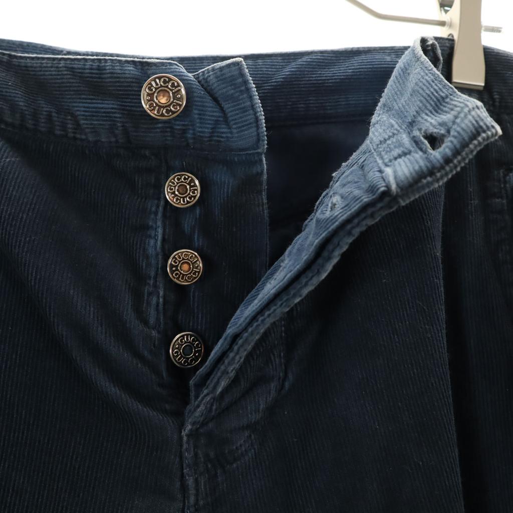 Gucci Made In Italy Corduroy Cargo Pants 44 Navy System Button Fly Men's Used