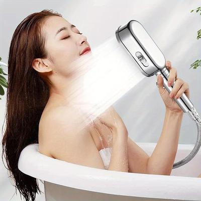 3-in-1 Hochdruck-Duschkopf mit Filter Handbrause Verstellbarer Knopf Badezimmer-Duschkopf Wassersparend Badezimmerzubehör