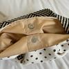 Polka Dot Corduroy Shoulder Bag Casual Hobo Tote with Striped Strap Large Capacity Handbag