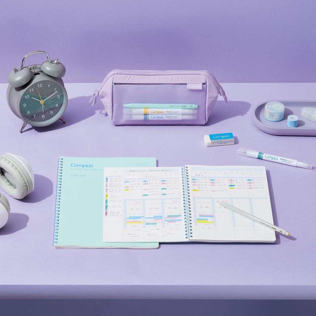 KOKUYO Campus Study Planner for Clearly Organizing Your Goals and Study Diary, Plans, A5, Pink, AMNI-SY138-P