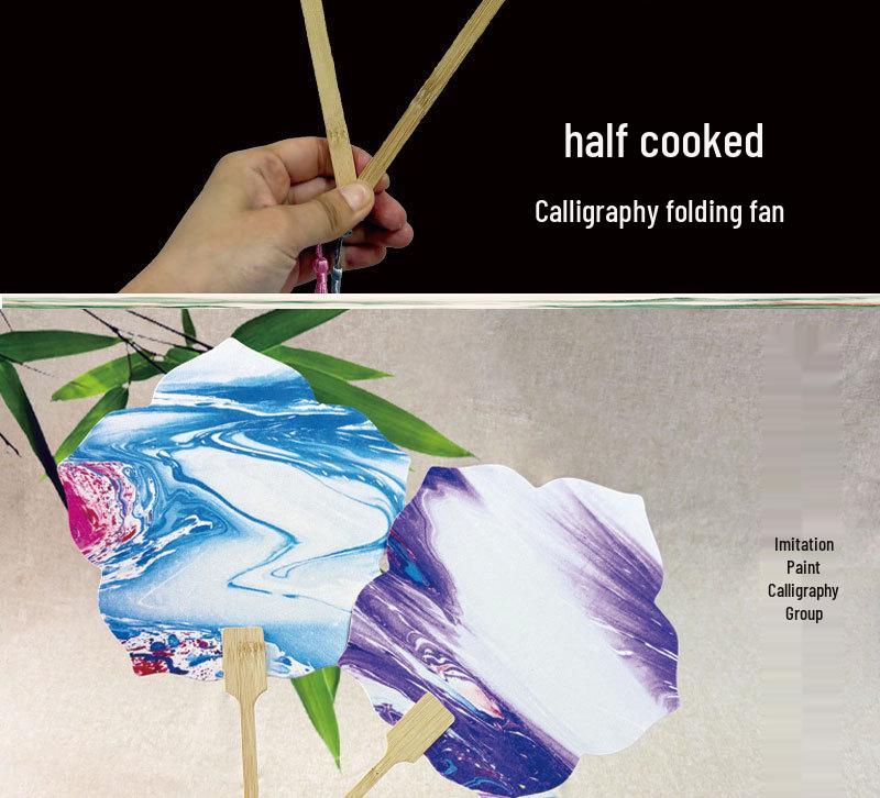 Nationaler halb reifer antiker Stil Handventilator: DIY-Malerei & Kalligraphie-Kreation