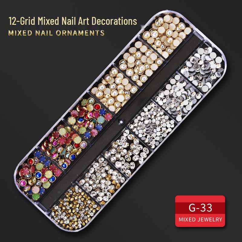 60 Nail Art Accessories: Rhinestones, Pearls, Rivets & Alloy Designs