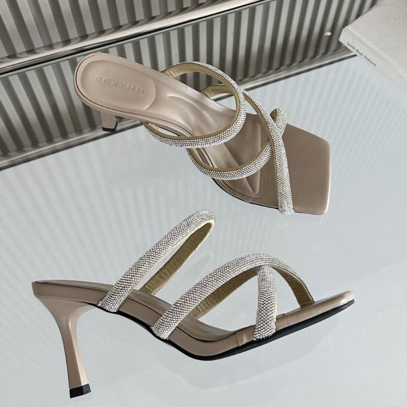 

Elegant Cross Strap Open Toe Women Heels Brand Design Square Toe Thin High Heels Sexy Backless Party Dress Simple Women Sandals 35 абрикосовый