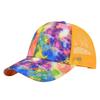 Summer Mesh Cap Tie Dye Baseball Cap 3D Embroidery Duckbill Cap Mesh Baseball Cap Sunshade Cap Mesh Cap
