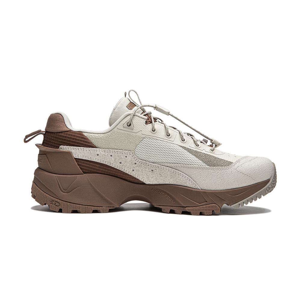 Li Ning CF Su Series Outdoor Pro Comfortable Versatile Shock Absorbing Waterproof Low Top Casual Shoes Men Sneaker Gray Brown AGLU151-1