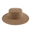 Formal Britishstyle Hat Wide Brim Flat Top Solid Color Winter Frenchinspired