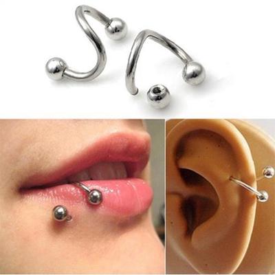 1Pc en Acier inoxydable Horseshoe Bar Lèvre Nez Septum Oreille Bague Clou Piercing Set