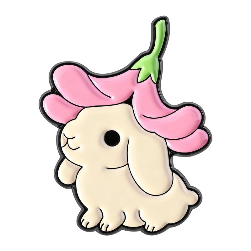 Flowers Leaf Hat Enamel Pins Cat Rabbit Bunny Frog Duck Brooches Badges Cute Cartoon Animal Jewelry Gift for Pet Friends