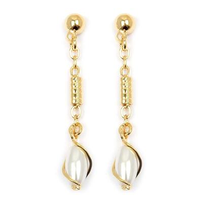 [L4282] – Vergoldete „Perla“-Ohrringe – 35 x 6 mm