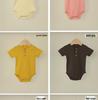 Gerippter Kurzarm-Strampler für Neugeborene - Unisex-Frühlings- bis Herbst-Outfit