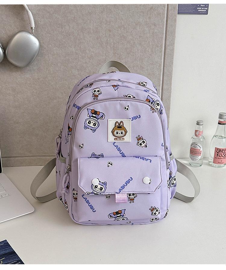 School Bag Casual Backpack Girl Elementary School First Grade Cartoon Labub Backpack