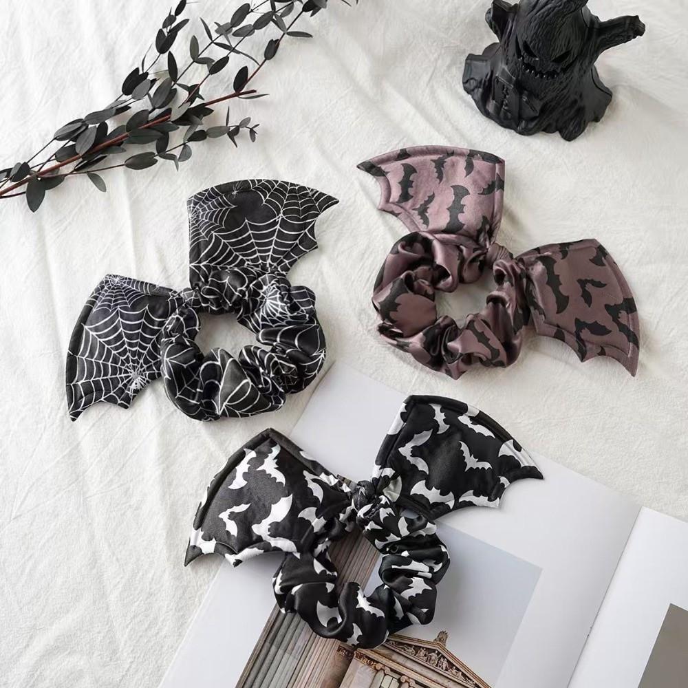 Star Bat Scrunchie Gothic Spider Web Hair Tie Portable Halloween Hair Bow Masquerades