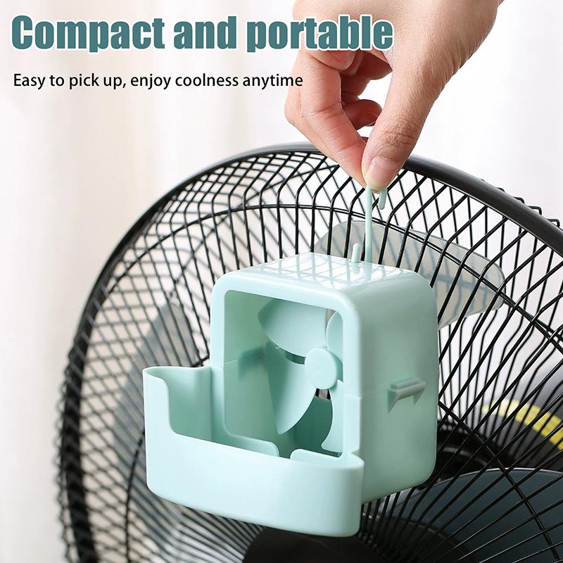 1Set Hanging Fan Cooling Tool With 4 Ice Cup Quick Cooling Fan Cooling Accessories Portable Add Ice Cubes Fan Tool Set Home