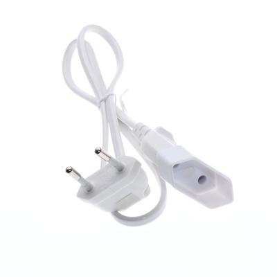 VDE Approval White European EU 2 Prong Bend Angle Male To Female Power Extension Cord Cable for PC Computer PDU UPS