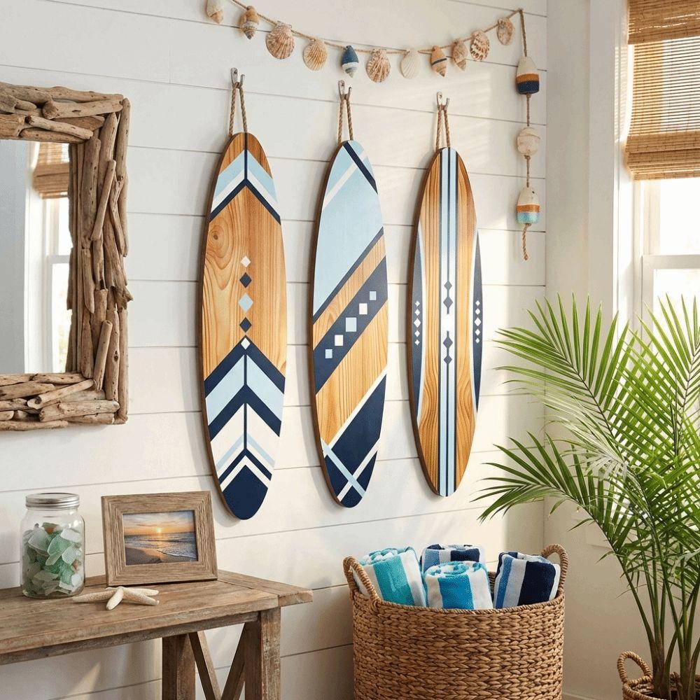 Hawaiian Theme Surfboard Wall Decor Tropical Wall Hanging Sign Beach Themed Sign  Home Decor
