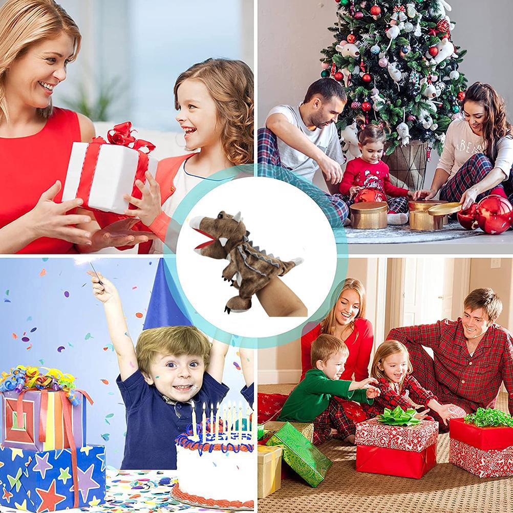 Păpușă de mână cu dinozaur de 11,8 inci Jucărie de plus Tirannozaur Păpușă moale pentru copii