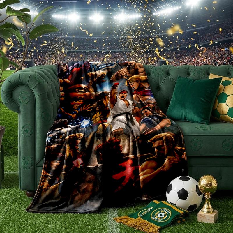 Game Fighter In Action Blanket Lightweight Ideal Bedding Blanket Perfect for Travel, Camping, Living Rooms, Offices, Sofas, Fan Christmas gift