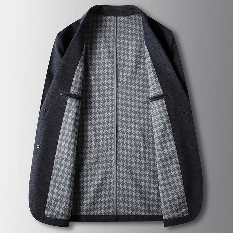 Spring and Autumn Light Luxury Business Single West Middle-aged and Young People Solid Color Thickened Knitted Suit Jacket