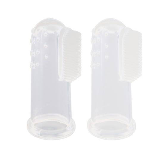 

2Pcs Pet Finger Toothbrush Silicone Teeth Care Dog Cat Cleaning Brush Kit Tool чистий