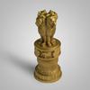 Ashoka Pillar Sculpture - 5 Inch, Gold Finish - Handmade Indian Heritage Art