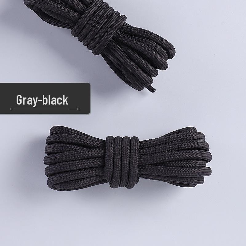 Wild Elephant Colorful Thickened Round Shoelaces for Outdoor Hiking & Sports Shoes - Black & White, One Pair