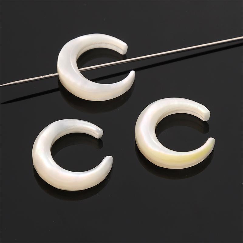 1pc/bag Natural White Shell Crescent Shaped Beads DIY Bracelet Necklace Earrings Jewelry Accessories