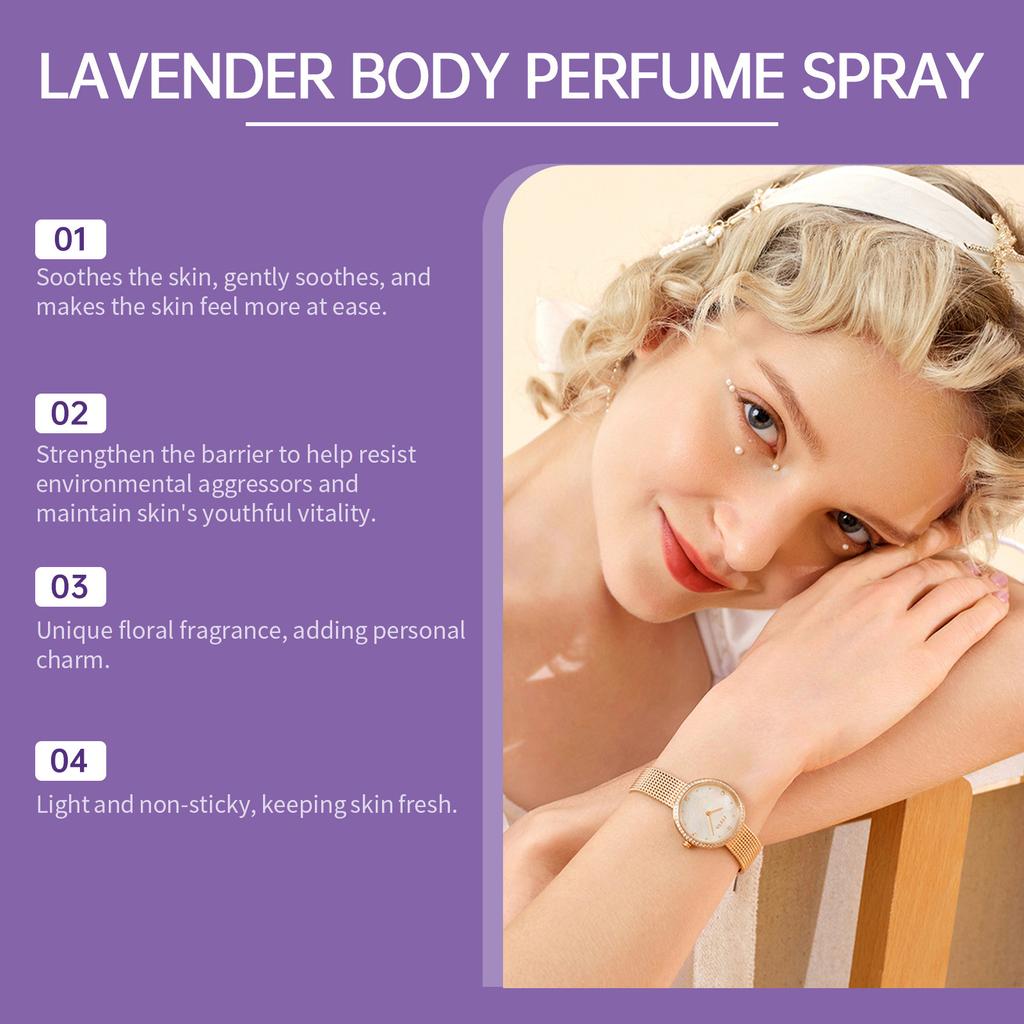 Lavender Body Perfume Spray 90ml Long-lasting Lavender Fragrancy Pleasant Fresh Floral Perfume