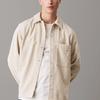 Calvin Klein Casual Solid Color Point Collar Loose Fit Long Sleeve Jacket Men Jackets Light-Beige J30J326678-PD7